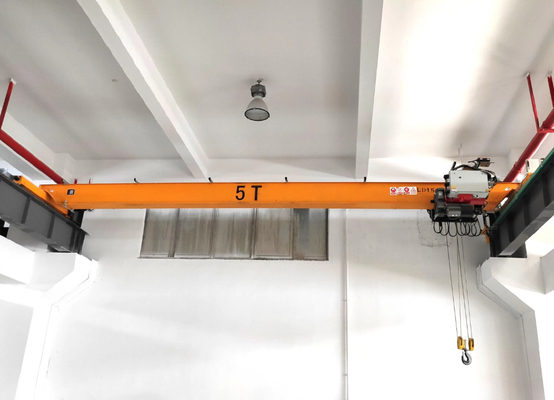 Wisselmarkt 5 Ton Single Beam European Overhead Crane With Trolley Yellow Painting