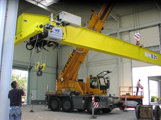 Wisselmarkt 5 Ton Single Beam European Overhead Crane With Trolley Yellow Painting