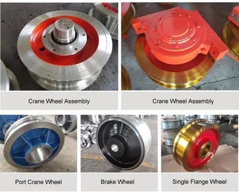 Het Blok van staalcrane shaft cast ld wheel voor Luchtkraan wordt geplaatst die