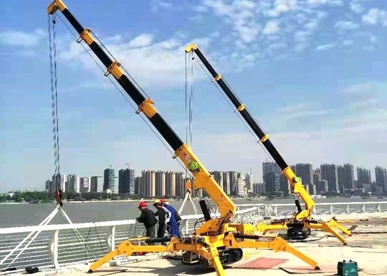 Op zwaar werk berekend Mini Spider Crawler Crane Telescopic 8T
